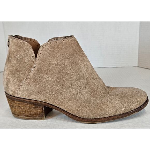 Michael By Michael Shannon Nadya Beige Leather‎ Suede Ankle Boots Size 6 - Picture 1 of 7
